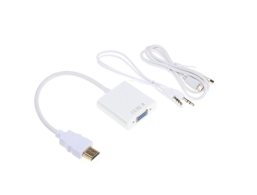 Alfais 4305 Hdmi To Vga Power Güç Ses Destekli Çevirici Dönüştürücü